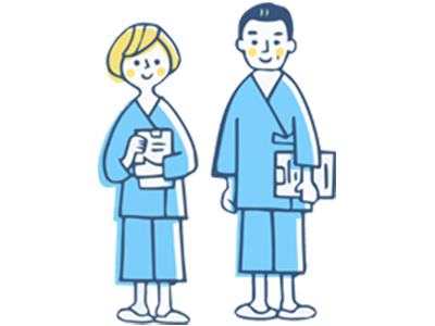 健康診断の服装の男女イラスト